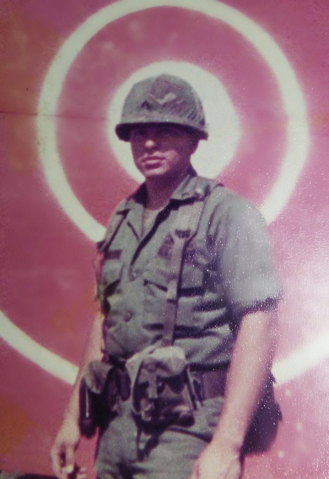 Veteran Raymond Morales, owner of Dunright Plumbing, in military uniform